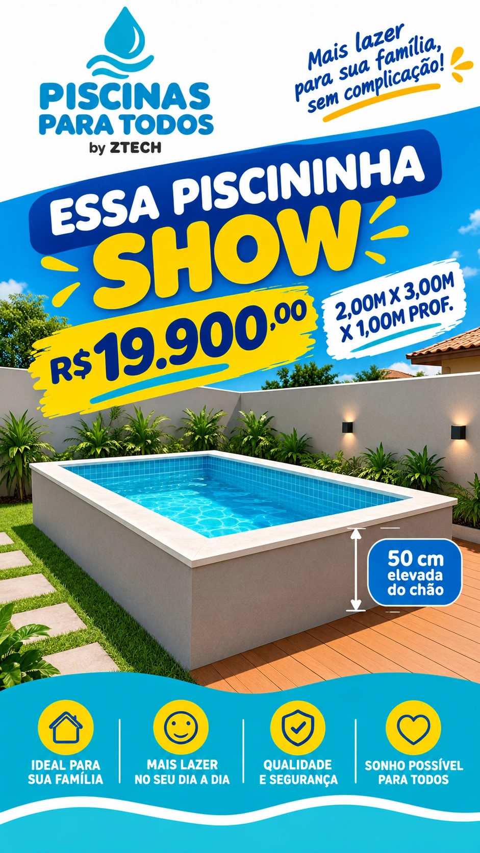 Piscinas Para Todos by ZTech — 2x3m a partir de R$19.900
